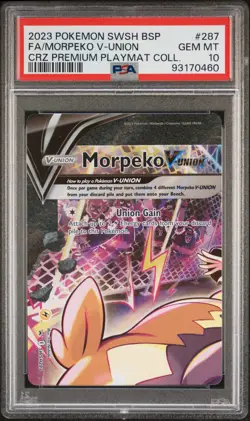 2023 POKEMON SWSH BLACK STAR PROMO #287 FULL ART/MORPEKO V-UNION PSA 10 - Image 1