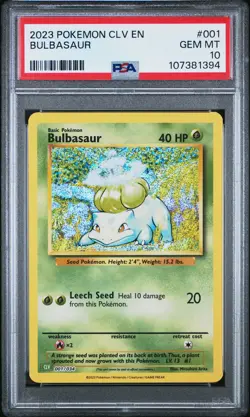 2023 POKEMON CLASSIC VENUSAUR & LUGIA EX DECK #001 BULBASAUR PSA 10 - Image 1