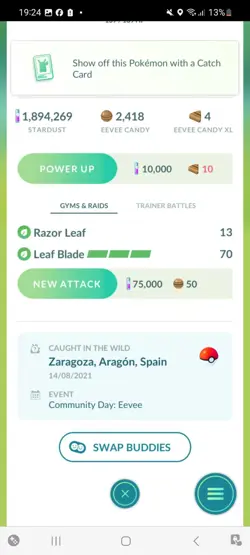 Pokemon Go Shiny Leafeon (High Cp ) - Image 2