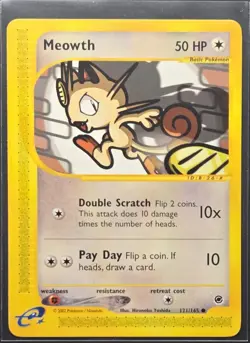 Meowth 121/165 Expedition Base Set Common Pokemon TCG - Image 1