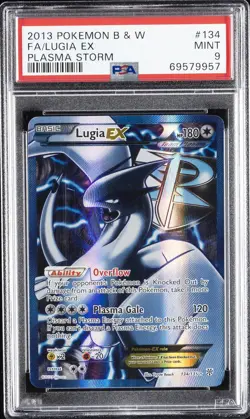 2013 POKEMON B&W PLASMA STORM #134 FULL ART/LUGIA EX PSA 9 - Image 1