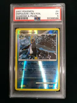 Graded PSA 5 2007 Pokemon EMPOLEON #4 REV.FOIL Diamond & Pearl - Image 1