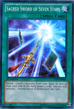 YUGIOH SACRED SWORD OF SEVEN STARS SUPER RARE LTGY-EN066 NEAR MINT - Image 1