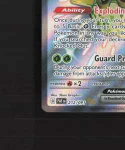 Forretress ex 212/091 Paldean Fates Full Art Shiny Holo Rare Pokemon Card NM - Image 5