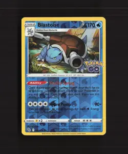 Blastoise 017/078 Pokemon GO Reverse Holo Rare Pokemon Card LP - Image 1