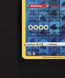 Blastoise 017/078 Pokemon GO Reverse Holo Rare Pokemon Card LP - Image 5