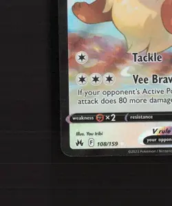 Eevee V 108/159 Crown Zenith Ultra Rare Holo Pokemon Card NM - Image 5