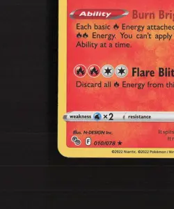 Charizard 010/078 Pokemon GO Holo Rare Stamped Pokemon Card NM - Image 5