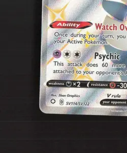 Indeedee V SV114/SV122 Shining Fates Full Art Shiny Holo Rare Pokemon Card NM - Image 5