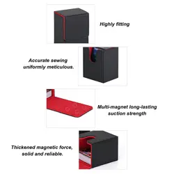 Magnetic Card Box Holds 100 Cards Scratch-Resistant PU Leather Storage Case - Image 3