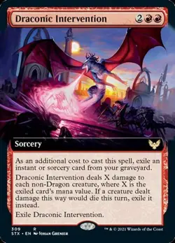 Draconic Intervention (Extended Art) - Light Play MTG Strixhaven - Image 1