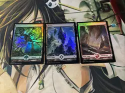 3x FOIL MTG Full Art Basic Land English WASTER,FOREST,MOUNTAIN.MINT NEVER PLAYED - Image 2