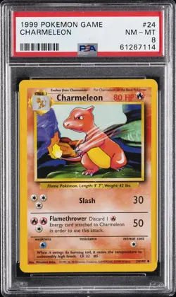 1999 POKEMON GAME #24 CHARMELEON PSA 8 - Image 1