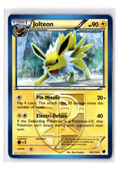 Jolteon (Team Plasma) - 34/116 Plasma Freeze Regular Rare - LP - POKEMON TCG - Image 1