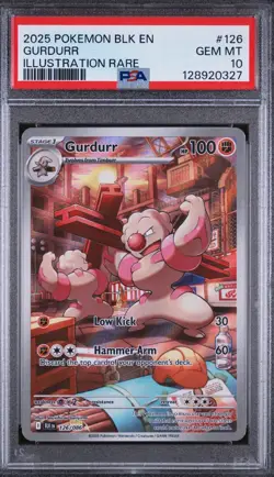 2025 POKEMON GURDURR 126/86 BLACK BOLT ILLUSTRATION RARE GEM MNT PSA 10 - Image 1