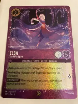 Disney Lorcana Elsa The Fifth Spirit 6/P3 Glitter Foil Promo Gift Set Card - Image 1