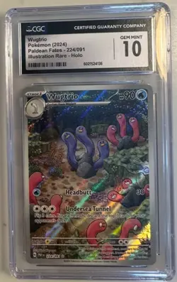 Pokemon Wugtrio Card 224/091 Paldean Fates CGC 10 Gem Mint - Image 1