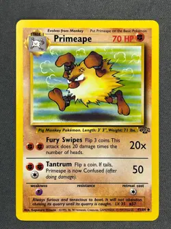 Primeape 43/64 Base Set Series Jungle UNCOMMON Stage 1 POKEMON CARD 1999 - NM - Image 1