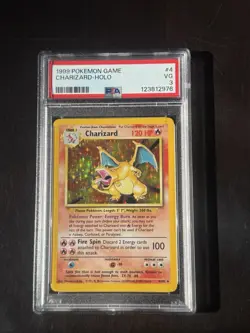 1999 Pokemon TCG Charizard Base Set Holo Rare Card 4/102 VG Condition PSA 3 - Image 1