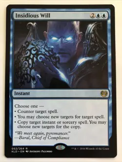 MTG Kaladesh Insidious Will 052/264 NM Rare - Image 1