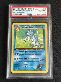 PSA 10 GEM MINT Sabrina's Golduck 30 Gym Challenge 1st Edition Pokemon Card - Image 1