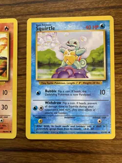 Pokemon - Base Set - Bulbasaur, Charmander, Squirtle- 44/102, 46/102, 63/102 - Image 4