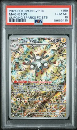 Magneton Pokemon Center Stamp #159 - Surging Sparks ETB Promo - PSA 10 Gem Mint - Image 1