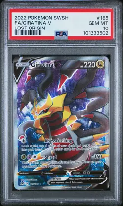 2022 POKEMON SWORD & SHIELD LOST ORIGIN #185 FULL ART/GIRATINA V PSA 10 - Image 1