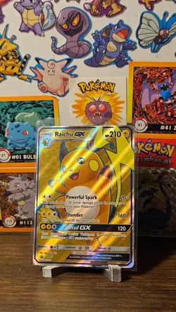 Raichu GX SM90 Full Art Holo Black Star Promo Pokemon NM - Shining Legends - Image 1