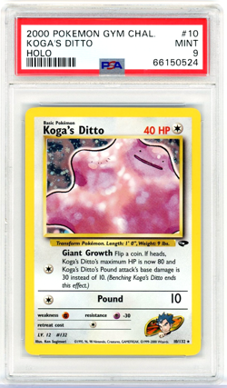 PSA 9 MINT Koga's Ditto 2000 Gym Challenge 10/132 Holo Pokemon Card Unlimited - Image 1