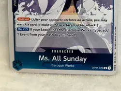 One Piece Card Game Ms. All Sunday OP01-079 Romance Dawn English - Image 3
