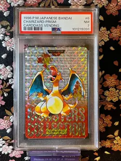 [PSA 7] Charizard Prism Carddass Vending Red Bandai 6 Holo Japanese Pokemon Card - Image 1