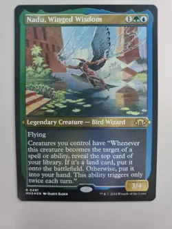 MTG Nadu, Winged Wisdom Modern Horizons 3 0491 Etched Foil Rare - Image 1