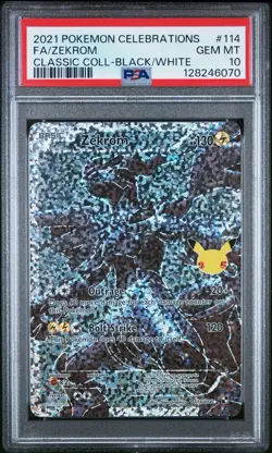 PSA 10 GEM MINT Zekrom 114/114 Celebrations: Classic Collection Pokemon Card - Image 1