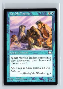 (3x) MERFOLK TRADERS - MTG Magic the Gathering Card - Weatherlight - Common - Image 1