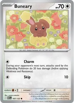 Buneary 107/132 | Mega Evolution | Common Non Holo | NM Pokemon Card - Image 1