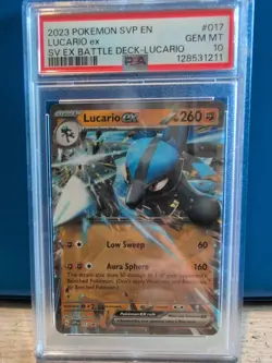 Pokemon TCG Lucario EX Scarlet & Violet Black Star Promo Card PSA 10 - Image 1