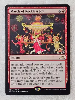 MTG March of Reckless Joy #154 Kamigawa: Neon Dynasty Magic Card Rare NM - Image 2