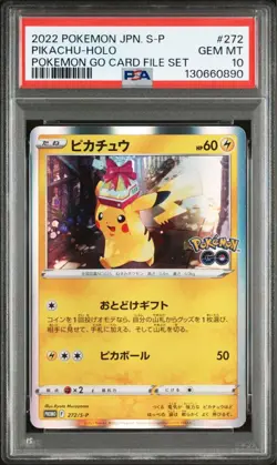 Pikachu 272/sp Promo Pokemon GO psa10 - Image 1