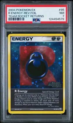 2004 Pokemon EX Team Rocket Returns R Energy Reverse Foil 95/109 PSA 7 NM - Image 1