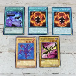 1996 Lot Of 5 Yugioh (3) 1st Edition Spell Card Branded White, Sargasso, Dragon - Image 1