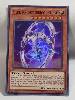 YuGiOh TCG 2 x 1st 1 x Unlimited Mekk-Knight Indigo Eclipse EXFO-EN019 LP Super - Image 3