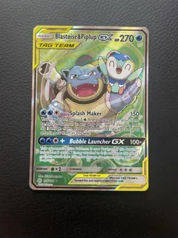 BLASTOISE & PIPLUP GX 2019 POKEMON COSMIC ECLIPSE ULTRA RARE 215/236 NM✅ - Image 1