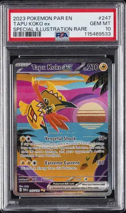 2023 POKEMON PAR EN-PARADOX RIFT SPECIAL ILLUSTRATION RARE TAPU KOKO EX PSA 10 - Image 1