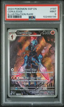 2024 POKEMON SSP EN-SURGING SPARKS ILLUSTRATION RARE #197 CERULEDGE PSA 9 - Image 1