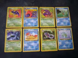 Pokemon Tcg Fossil Card Lot - Seadra Horsea Kingler Crabby Arbok Ekans Golbat - Image 1