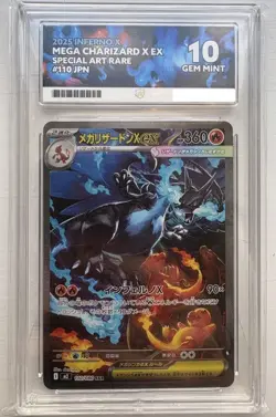 Pokemon Mega Charizard X Ex 110/080 Inferno X ACE 10 Perfect Sub Grades - Image 1