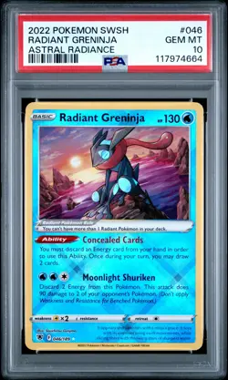 2022 POKEMON SWORD & SHIELD ASTRAL RADIANCE #046 RADIANT GRENINJA PSA 10 - Image 1