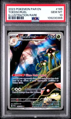 2023 POKEMON PARADOX RIFT TOEDSCRUEL ILLUSTRATION RARE FULL ART 185/182 PSA 10 - Image 1