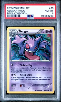 2015 POKEMON XY BREAKTHROUGH GENGAR #60 HOLO PSA 8 NM #118284268 - Image 1